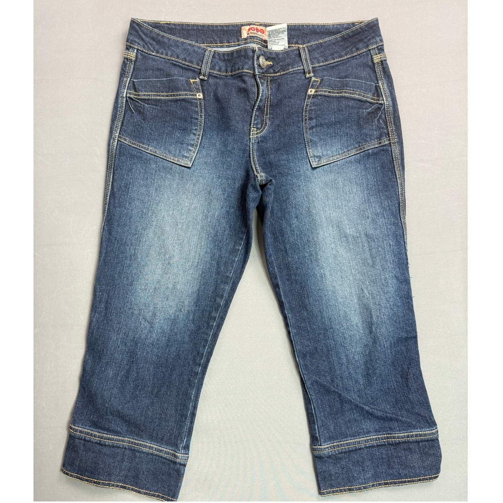 No Boundaries Jeans Capri Pants Juniors 15 Blue Denim Cropped Pockets‎